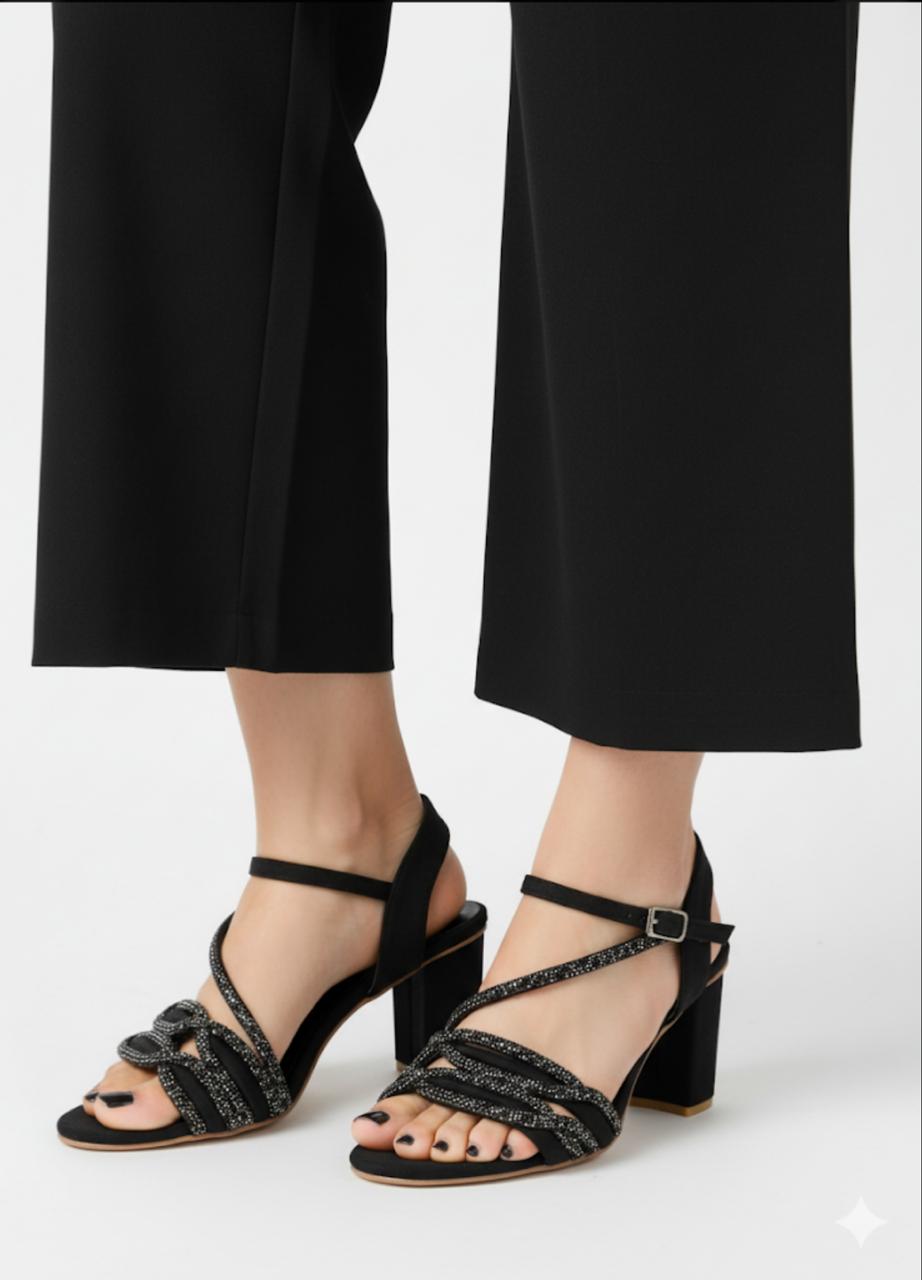Black Aura Block Heel
